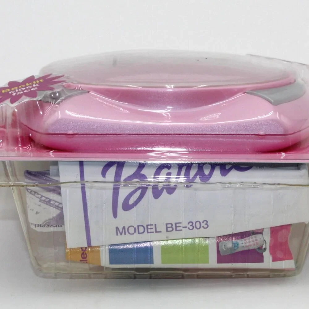 Vintage Barbie Analog Alarm Clock With Backlit Clock Face Item BE-303 Mattel NOS